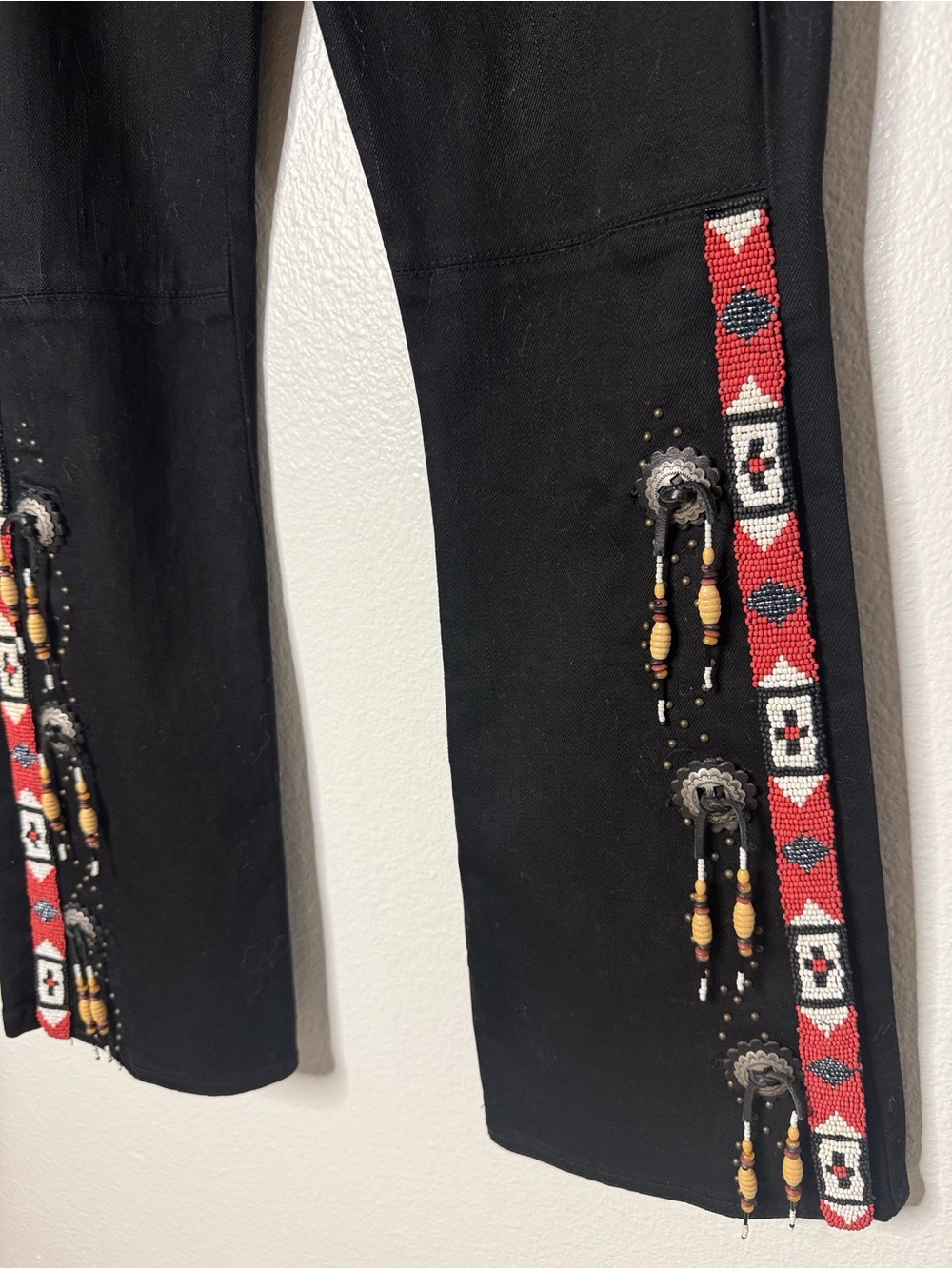 Vintage Ralph Lauren Jeans Co Black Beaded Concho Bootcut Jeans 4P Western Y2K - Picture 10 of 12